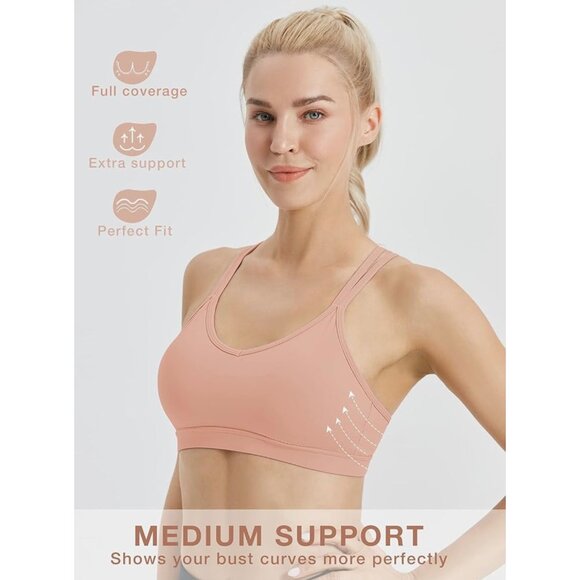 FITTIN Medium Support Sports Bra With Removable Padding NEW WITH TAGS - Picture 2 of 5